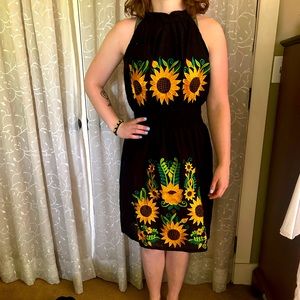 Sunflower linen dress